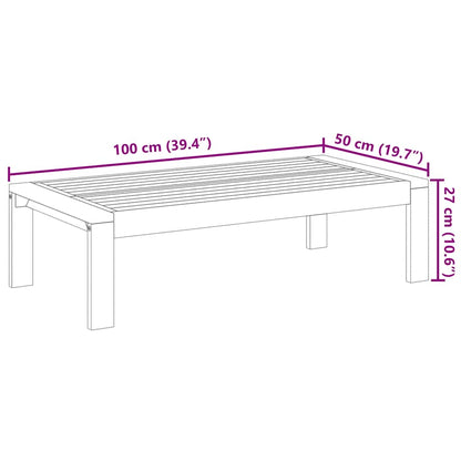 vidaXL Garden Table 100x50x27 cm Solid Wood Acacia