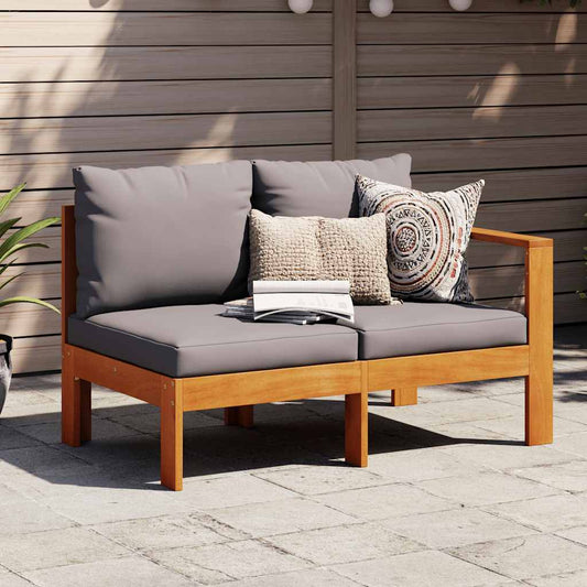 vidaXL Garden Sofa with 1 Armrest 2-Seater Solid Wood Acacia