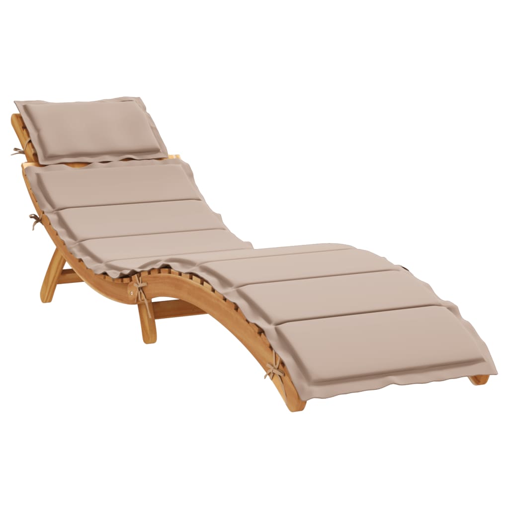 vidaXL Sunlounger | Taupe | Solid acacia wood with a natural oil finish