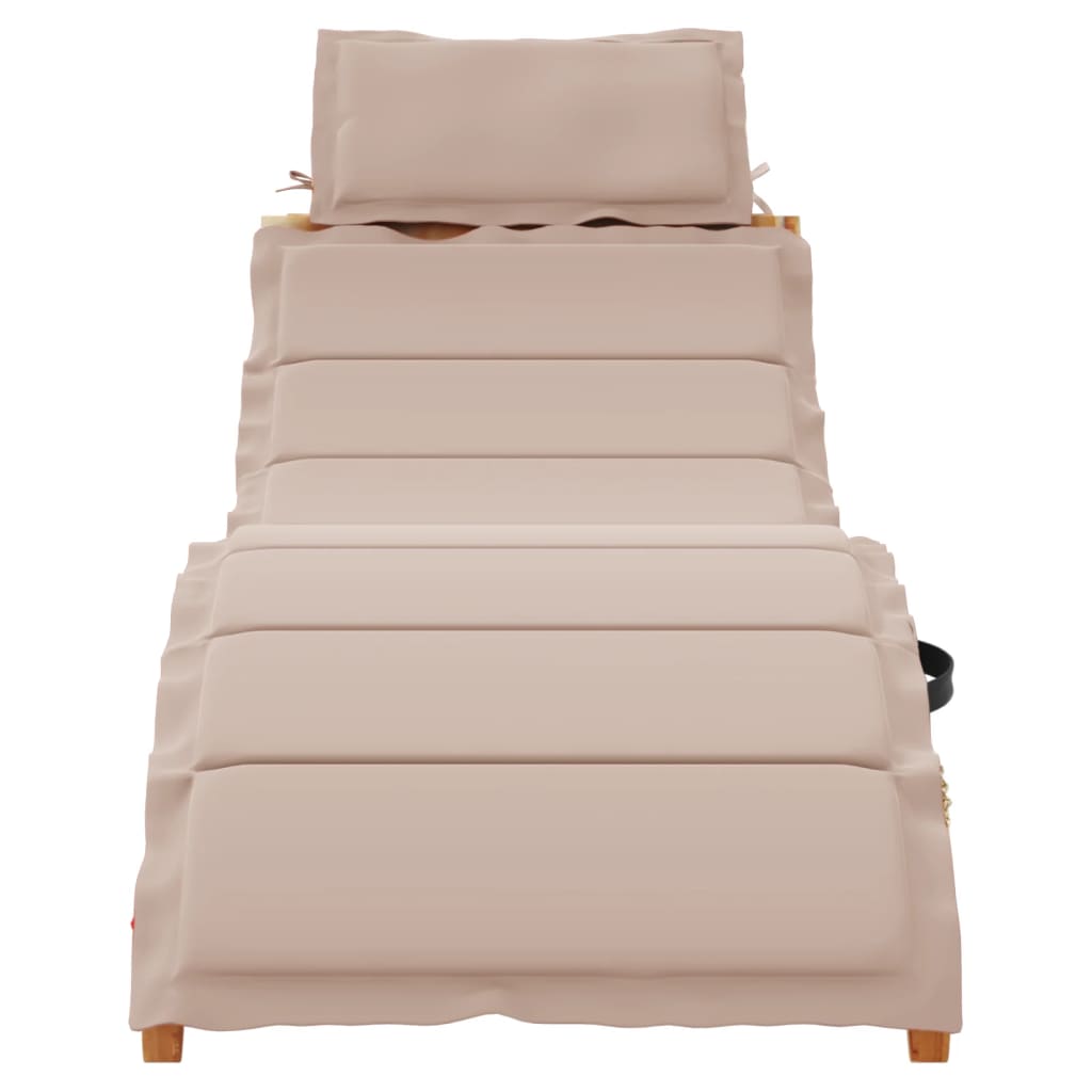 vidaXL Sunlounger | Taupe | Solid acacia wood with a natural oil finish