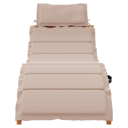 vidaXL Sunlounger | Taupe | Solid acacia wood with a natural oil finish