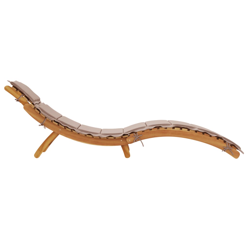 vidaXL Sunlounger | Taupe | Solid acacia wood with a natural oil finish