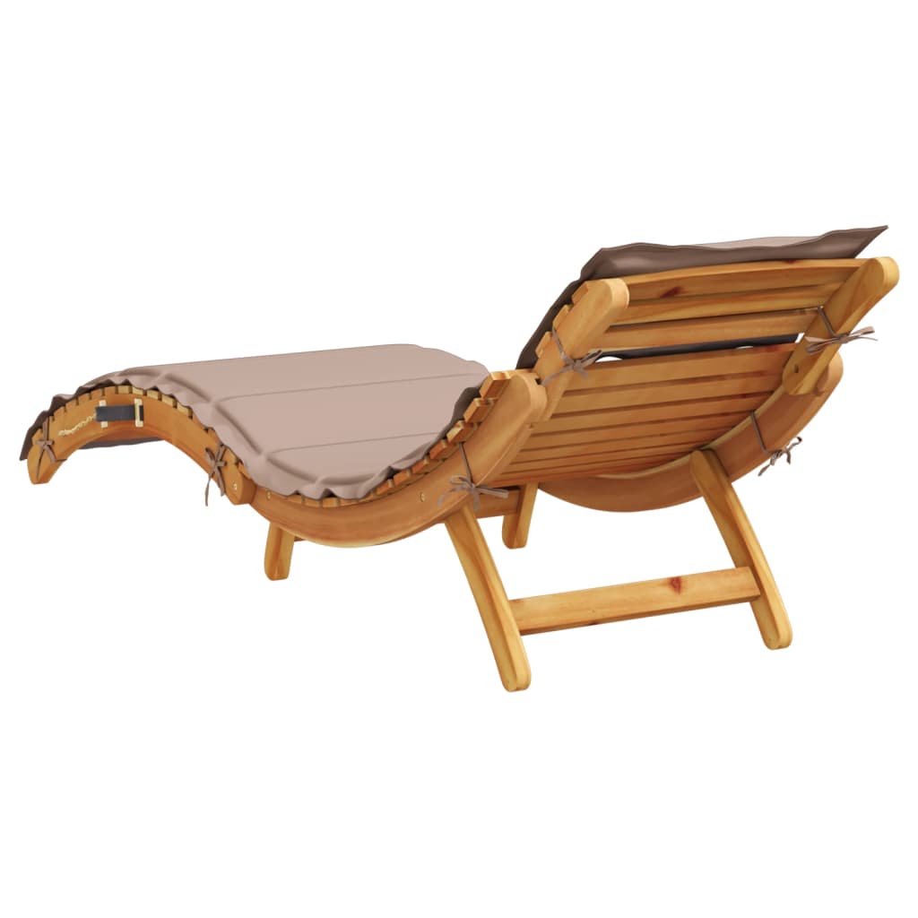 vidaXL Sunlounger | Taupe | Solid acacia wood with a natural oil finish