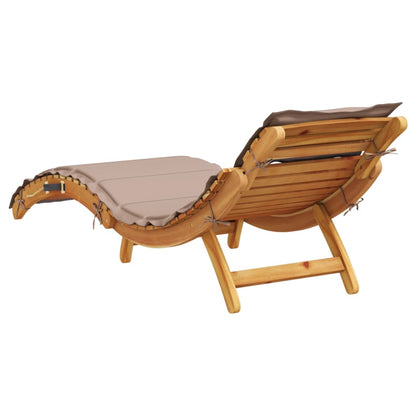 vidaXL Sunlounger | Taupe | Solid acacia wood with a natural oil finish