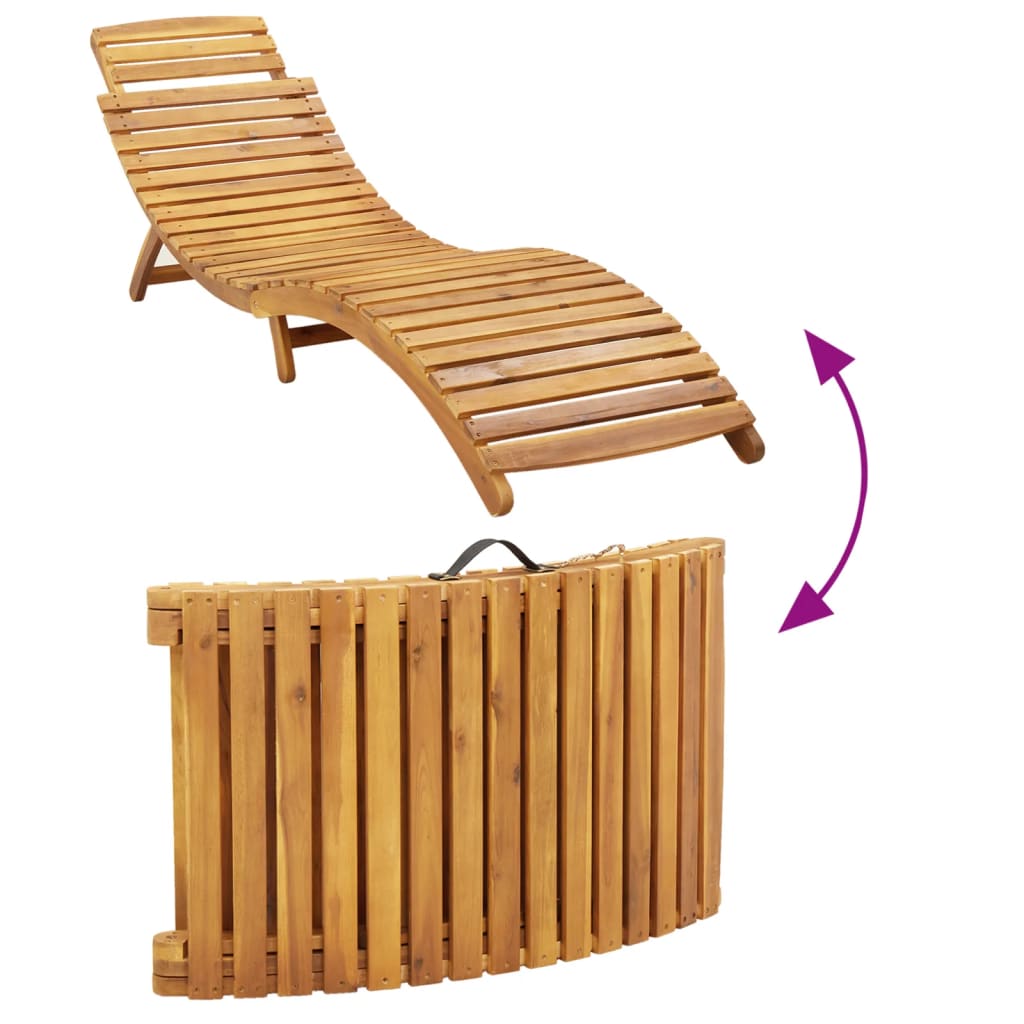 vidaXL Sunlounger | Taupe | Solid acacia wood with a natural oil finish