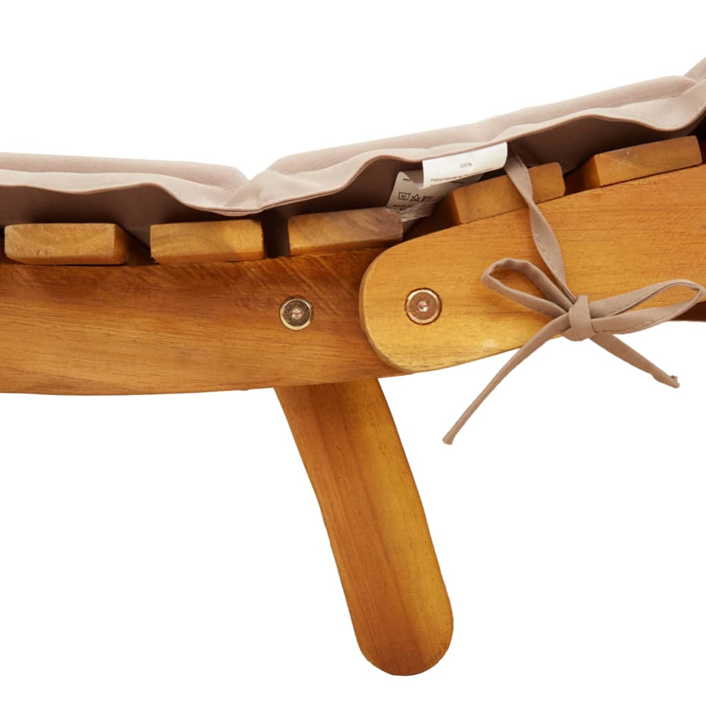 vidaXL Sunlounger | Taupe | Solid acacia wood with a natural oil finish
