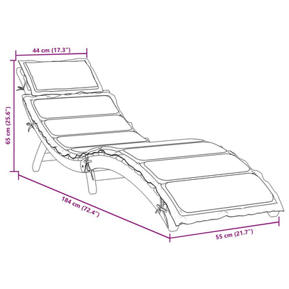 vidaXL Sunlounger | Taupe | Solid acacia wood with a natural oil finish