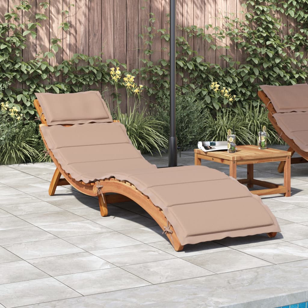 vidaXL Sunlounger | Taupe | Solid acacia wood with a natural oil finish