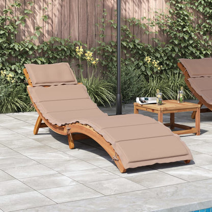 vidaXL Sunlounger | Taupe | Solid acacia wood with a natural oil finish