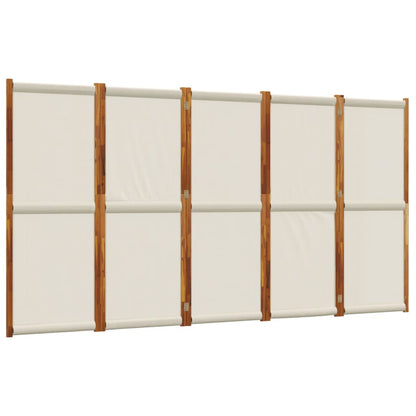 vidaXL 5-Panel Room Divider Light Grey 350x180 cm