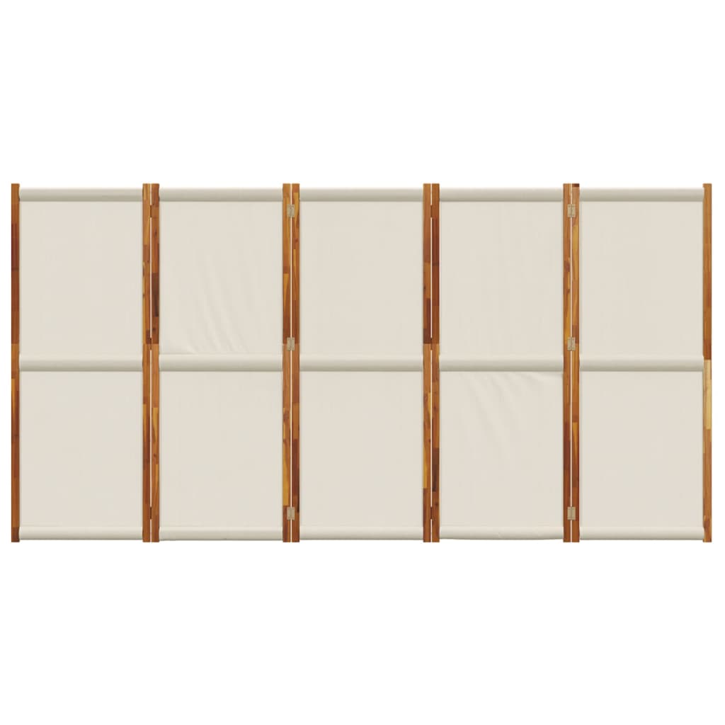 vidaXL 5-Panel Room Divider Light Grey 350x180 cm