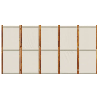 vidaXL 5-Panel Room Divider Light Grey 350x180 cm