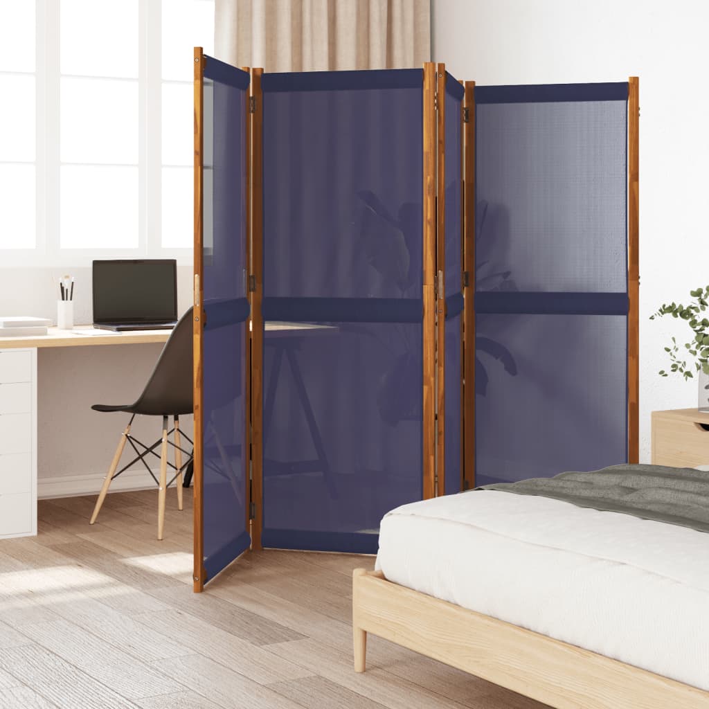 vidaXL 4-Panel Room Divider Dark Blue 280x180 cm