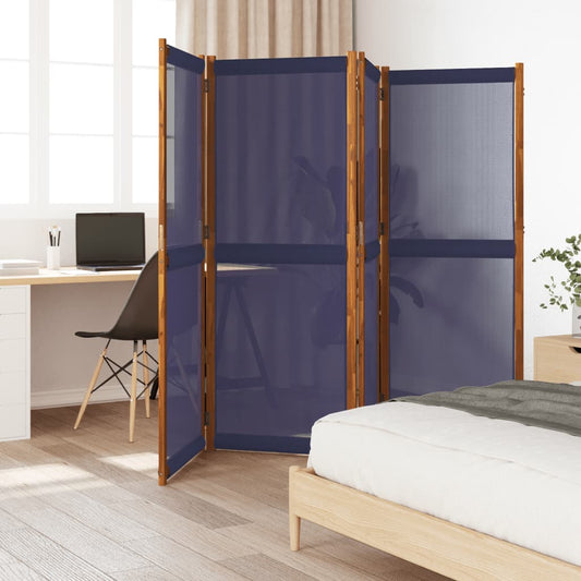 vidaXL 4-Panel Room Divider Dark Blue 280x180 cm