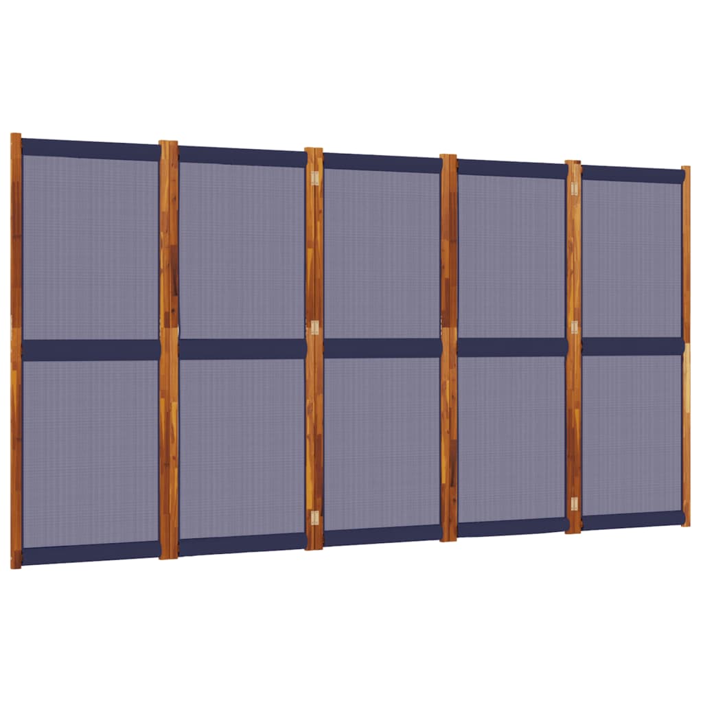 vidaXL 5-Panel Room Divider Dark Blue 350x180 cm