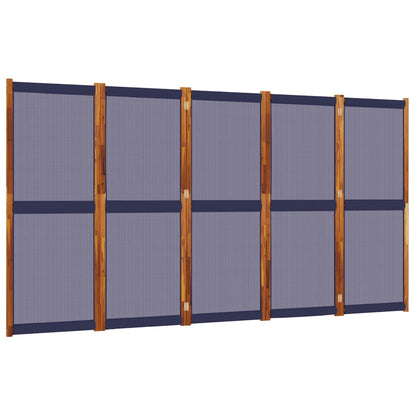 vidaXL 5-Panel Room Divider Dark Blue 350x180 cm