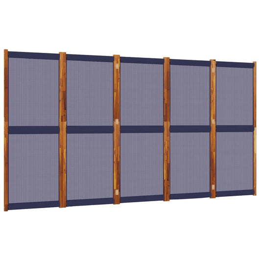 vidaXL 5-Panel Room Divider Dark Blue 350x180 cm