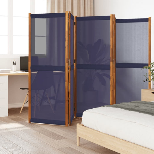 vidaXL 5-Panel Room Divider Dark Blue 350x180 cm