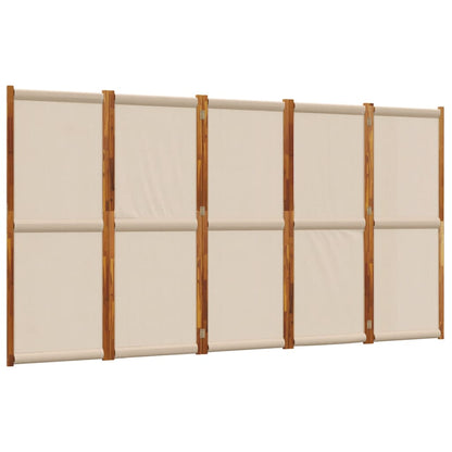 vidaXL 5-Panel Room Divider Taupe 350x180 cm