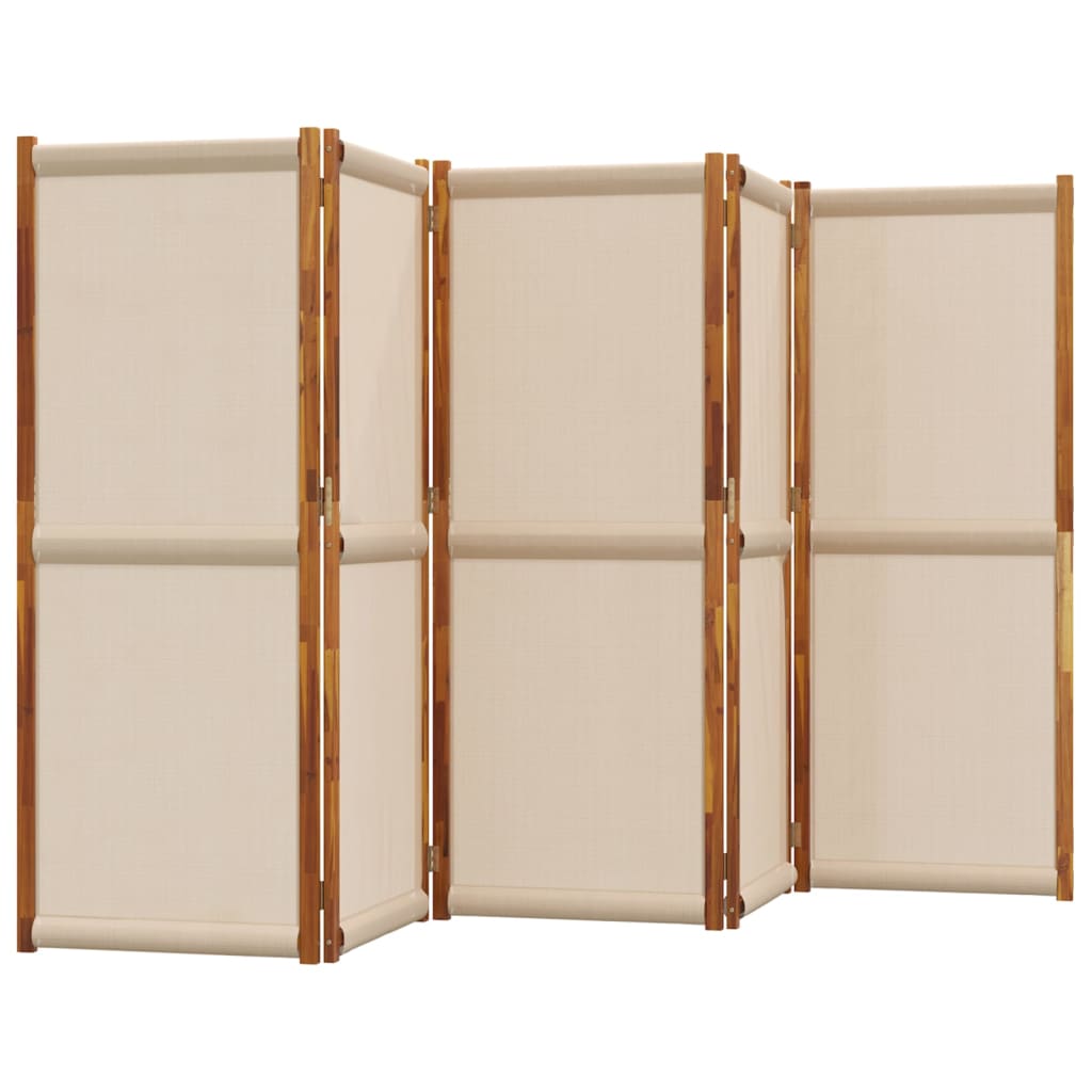 vidaXL 5-Panel Room Divider Taupe 350x180 cm