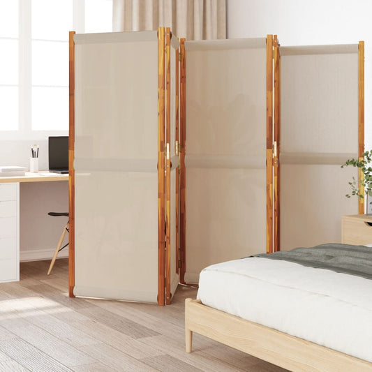 vidaXL 5-Panel Room Divider Taupe 350x180 cm