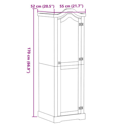 vidaXL Wardrobe Corona 55x52x170 cm Solid Wood Pine