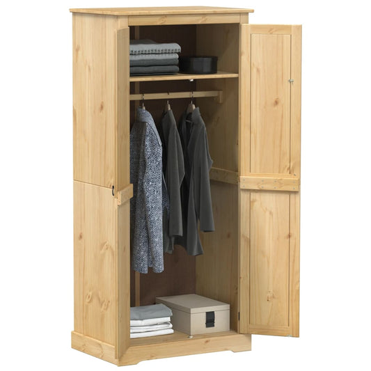 vidaXL Wardrobe "Corona" 76x50x170 cm Solid Wood Pine