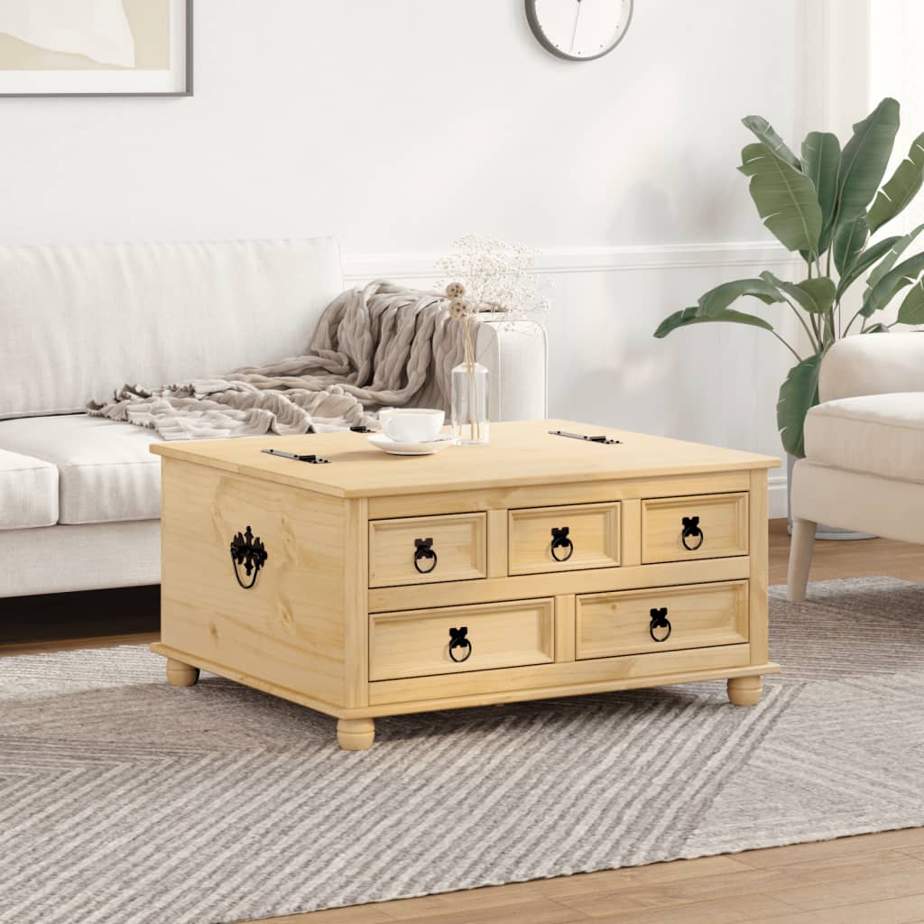 vidaXL Storage Box "Corona" 90x78x45 cm Solid Wood Pine