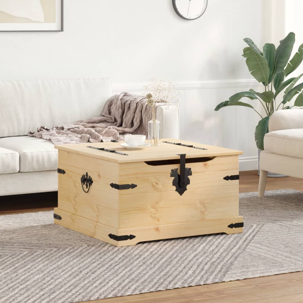 vidaXL Storage Box "Corona" 78x78x45 cm Solid Wood Pine