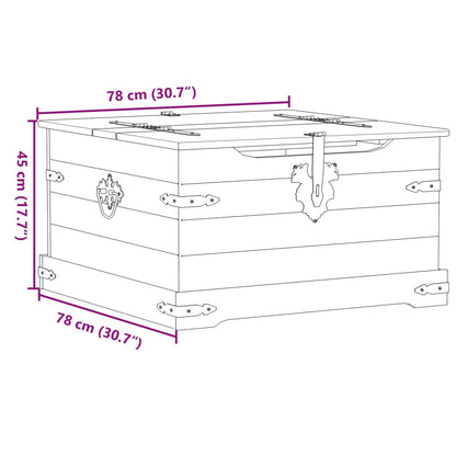 vidaXL Storage Box "Corona" 78x78x45 cm Solid Wood Pine