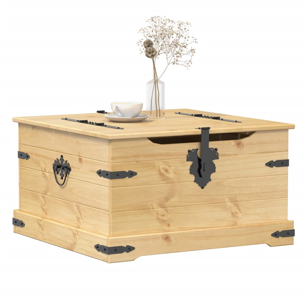 vidaXL Storage Box "Corona" 78x78x45 cm Solid Wood Pine
