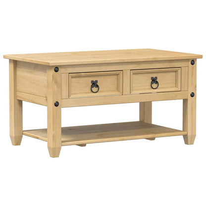 vidaXL Coffee Table with Drawers "Corona" 85x50x45 cm Solid Wood Pine