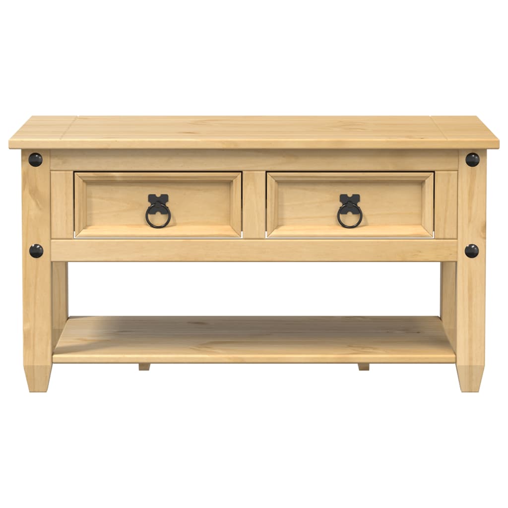 vidaXL Coffee Table with Drawers "Corona" 85x50x45 cm Solid Wood Pine
