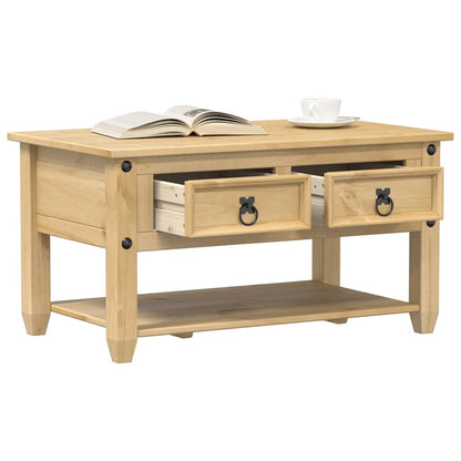 vidaXL Coffee Table with Drawers "Corona" 85x50x45 cm Solid Wood Pine