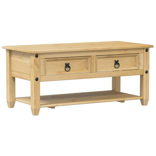 vidaXL Coffee Table with Drawers Corona 100x48x45 cm Solid Wood Pine