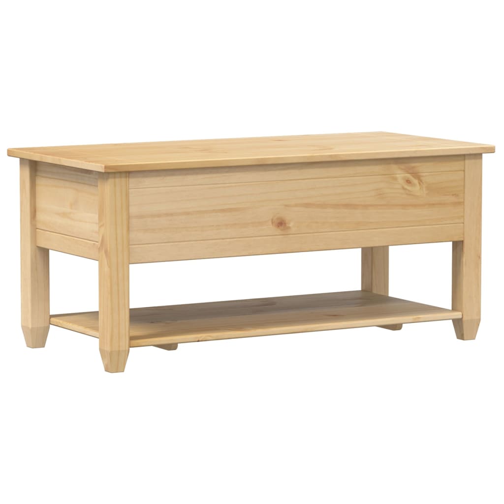 vidaXL Coffee Table with Drawers "Corona" 100x48x45 cm Solid Wood Pine