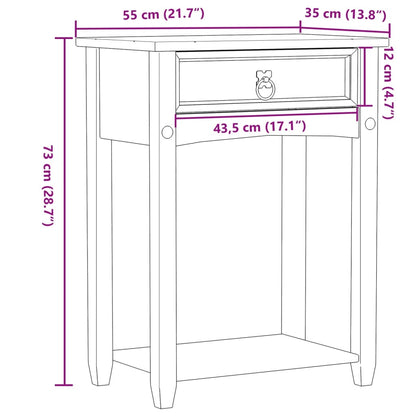 vidaXL Console Table Corona 55x35x73 cm Solid Wood Pine