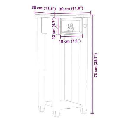 vidaXL Plant Stand Corona 30x30x73 cm Solid Wood Pine