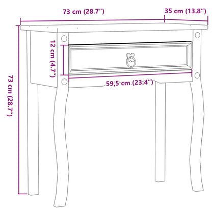vidaXL Console Table Corona 73x35x73 cm Solid Wood Pine