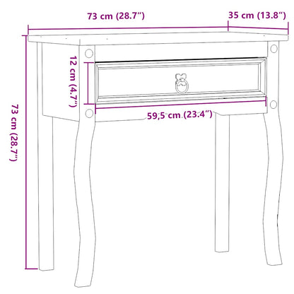 vidaXL Console Table Corona 73x35x73 cm Solid Wood Pine