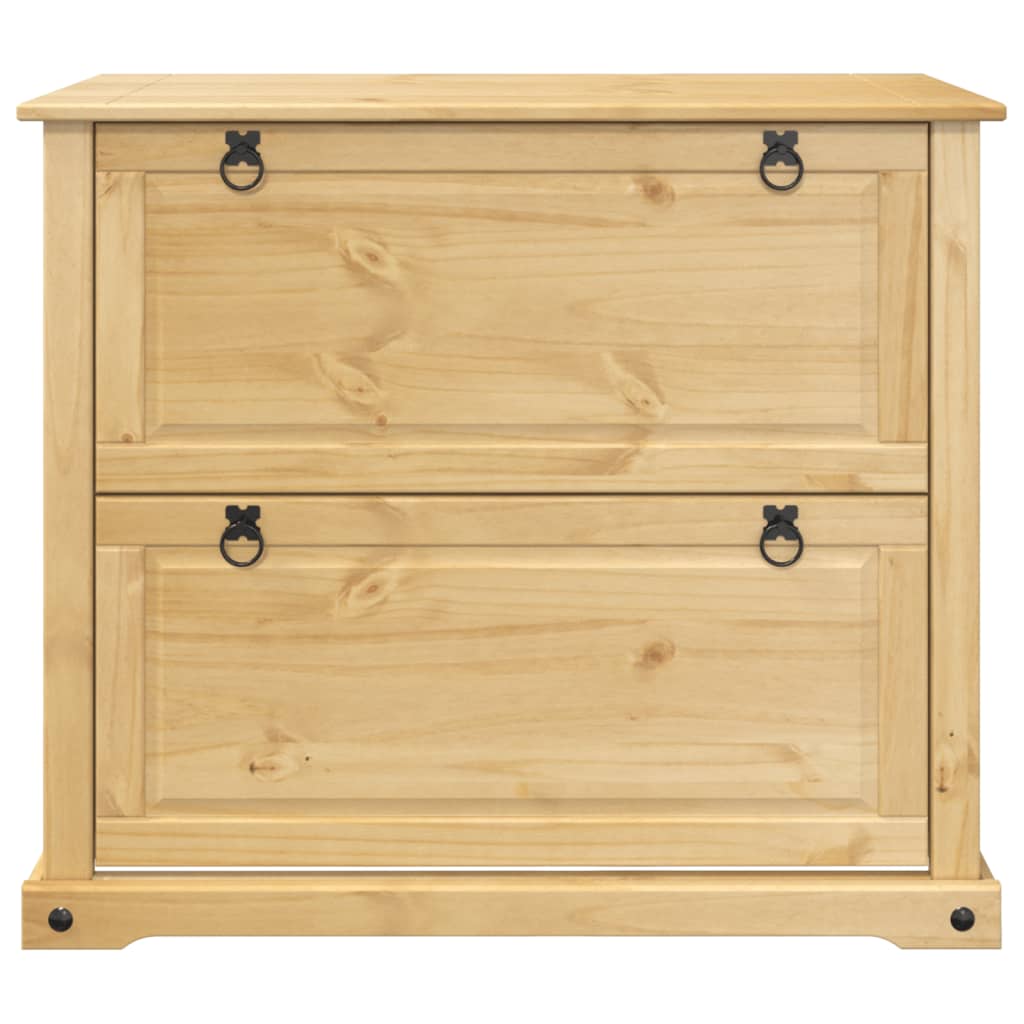 vidaXL Shoe Cabinet "Corona" 99x32x85 cm Solid Wood Pine