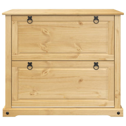 vidaXL Shoe Cabinet "Corona" 99x32x85 cm Solid Wood Pine