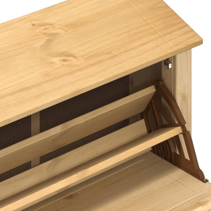 vidaXL Shoe Cabinet "Corona" 99x32x85 cm Solid Wood Pine