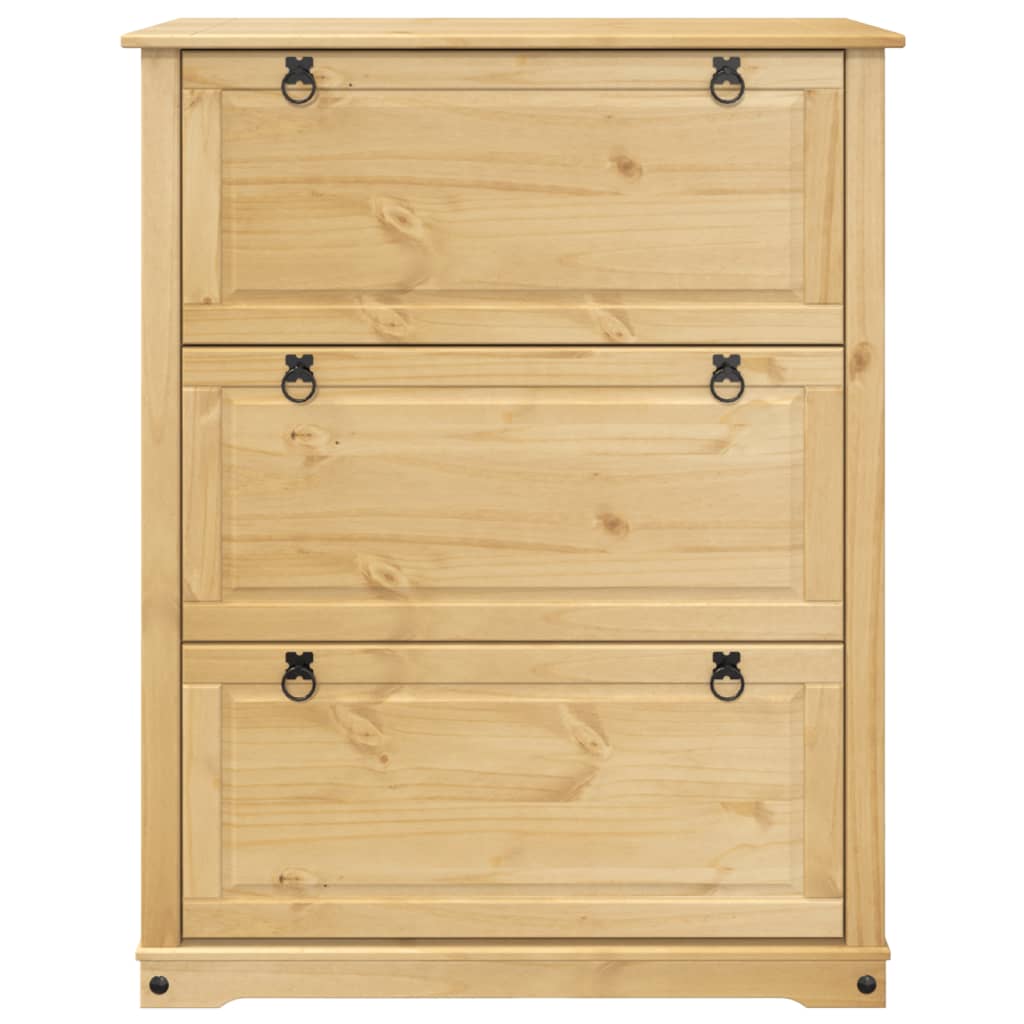 vidaXL Shoe Cabinet Corona 99x32x124.5 cm Solid Wood Pine