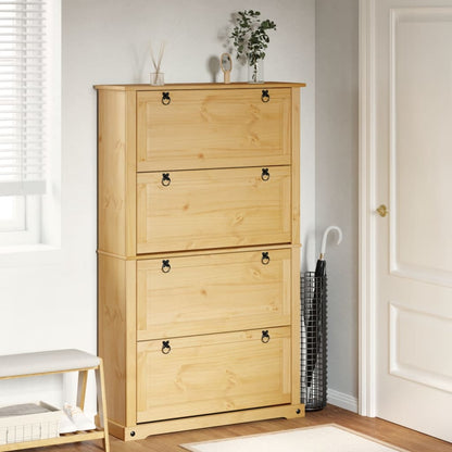 vidaXL Shoe Cabinet Corona 99x32x163.5 cm Solid Wood Pine
