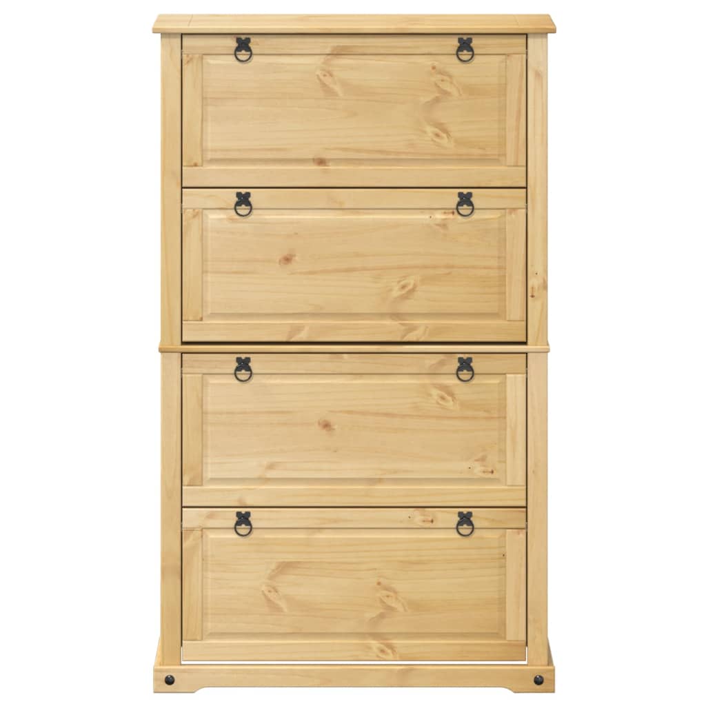 vidaXL Shoe Cabinet Corona 99x32x163.5 cm Solid Wood Pine