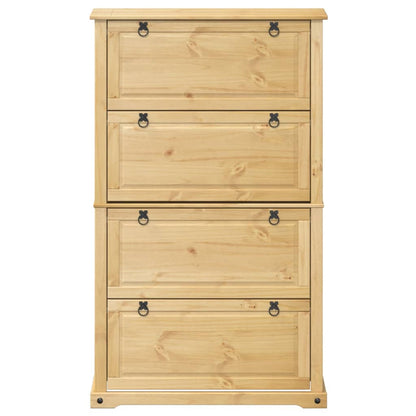 vidaXL Shoe Cabinet Corona 99x32x163.5 cm Solid Wood Pine