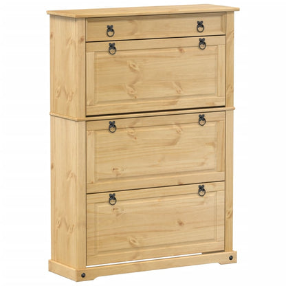 vidaXL Shoe Cabinet Corona 99x32x138 cm Solid Wood Pine