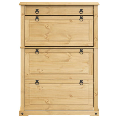 vidaXL Shoe Cabinet Corona 99x32x138 cm Solid Wood Pine