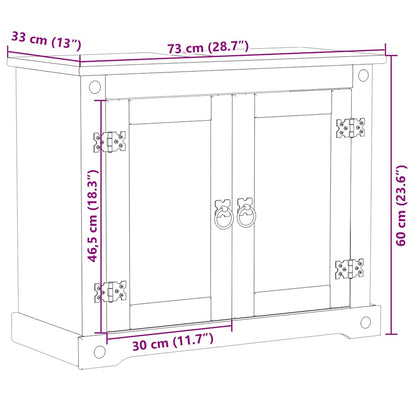 vidaXL Bathroom Sink Cabinet Corona 73x33x60 cm Solid Wood Pine